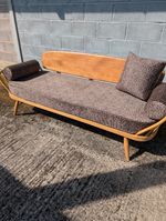 Ercol Daybed Mattress Only, with 2 bolsters & big scatter cushion. Leopard.