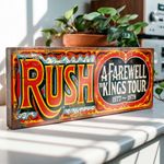 Rush A Farewell to Kings Sign Retro Wood Rock Concert Tour Handmade Plaque