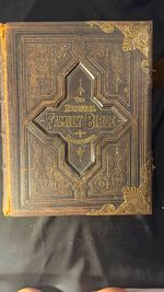 Antique Victorian c.1880 Illustrated National Family Bible John Eadie Leather
