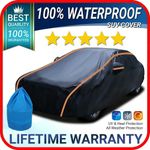 Waterproof 6 Layer Car Cover Heavy Duty Cotton Lined UV Protection - L XL XXL