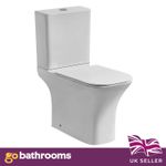 Rimless Close Coupled Toilet WC White Ceramic Pan Cistern Soft Close Seat 3/4.5L