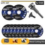 10Pc 3" Mini Metal Cutting Disc with 1/4 in Mounting Mandrel Kit for Die Grinder