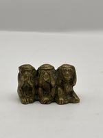 Vintage Peersage England Three Wise Monkeys Solid Metal Figurine Ornament