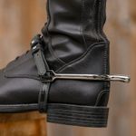 Black Patent Spur Straps with Crystals