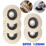 5PCS 125mm Wool Flap Felt Disc Angle Grinder Polishing Buffing Wheels for Metal