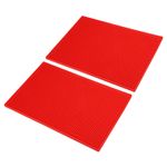 2Pcs PVC Bar Mats 16x12x0.4" Non-Slip Bar Service Cup Mat Spill Mat Red