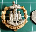 SCARCE DORSET REGIMENT OFFICER'S CAP BADGE. SEE DESCRIPTION.