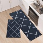 Kitchen Rug Set of 2, Washable Kitchen Floor Mats, Non-Slip Runner, Absorbent Fl