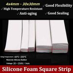 Specification White Silicone Rubber Foam Square Flat Seal Strip  4x4mm - 30x30mm
