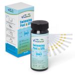 VivaTest 3-in-1 Pool & Hot Tub Water Test Strips – 100 Pack Chlorine pH Alkalini