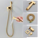 Gold Bathroom Toilet Bidet Sprayer kit WC Hand held Shower Muslim Hygiene Set