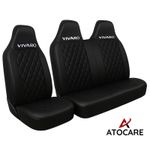 FOR VAUXHALL VIVARO DELUXE BLACK QUILTED DIAMOND FAUX LEATHER VAN SEAT COVERS