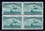 US 1893 COLUMBUS SCOTT #232 MINT HINGED BLOCK OF 4 FRESH COLOR NEAT PERFS