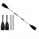 1/2Pcs Kayak Paddles Aluminium Alloy Detachable Lightweight Ribbed Boat Oars UK