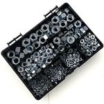 510 ASSORTED PIECE ZINC BZP M3 M4 M5 M6 M8 M10 M12 HEXAGON FULL NUTS KIT