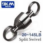 25Pc Ball Bearing Swivel with Split Ring Heavy Stainless Steel Fishing Connector