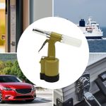 Portable Pneumatic Air Riveter Hydraulic Pop Rivet Gun Riveting Tool 4*Nozzles