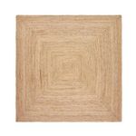 Rug Jute Square Shape Reversible 100% Jute Rug Braided Modern Rustic Look