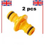 2pcs Hozelock Double Male Adaptor for Joining Garden Hose Pipe Repair Connector