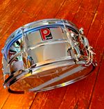 PREMIER 1026  14" x 6.5" Beaded Snare Drum • Chrome on Steel • 1980's