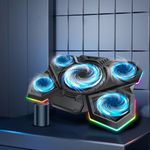 Adjustable Laptop Cooler Laptop Cooling Pad with 5 Silent Fans Rgb Laptop Stand