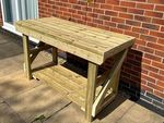 Indoor/Outdoor Wooden Workbench. Garden Work Table. BBQ/Pizza oven Table