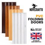 PVC Folding Door 82x203cm Space Saving Concertina Sliding Door Magnetic Closure