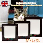 4 way Pet door Locking Small Medium Large Dog Cat Flap Magnetic Door Frame