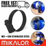 Black Hose Clips Mikalor W3 Worm Drive 430 Stainless Steel Radiator Pipe Clamps