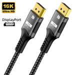 16K DisplayPort 2.1 Cables 8K@120Hz 4K@240Hz 80Gbps for Gaming TV UK NEW