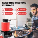 TOAUTO 3KG Electric Metal Melting Furnace Forge Gold Copper Aluminum Brass 220V