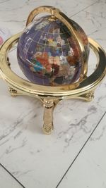 Decorative Gem Stone Gold Globe With Compass