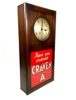 Antique Advertising - Large Craven A Tobacco / Cigarettes Clock & Sign c.1940