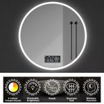 LED Bathroom Mirror Demister Illuminated Lights Dimmable Touch Control Memory