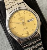 Seiko 5 Automatic Gold Dial Men’s Watch 23 Jewels Day Date 7S36 Japan Made
