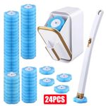 Disposable Toilet Brush Set Toilet Bowl Cleaning System Cleaners with 24 Refills