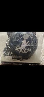 Super Bowl XLV Signed Multi Player Mini Helmet. COA.