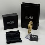 Hugo Boss Owan Gold Cuff Bracelet – Magnetic Logo Clasp – Brand New