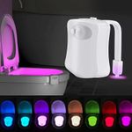 Toilet Bowl 8 Colors LED Night Light, Motion Sensor Lamp Bathroom Seat