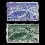 Vatican Stamps 1949 Scott C18-C19 Michel 161-162 UPU-75 Air Mail Used cv$95 _mb4