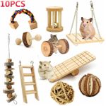 10Pcs Wooden Hamster Chew Toy Hamster Rabbit Guinea Pig Small Pet Accessories