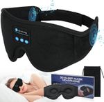 Bluetooth Sleep Mask, 3D Black Masks with 1 count (Pack of 1),