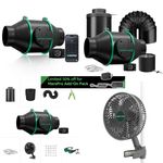 Mars Hydro 4'' 6'' Inline Fan Carbon Filter Extraction Fan Kits/Grow Tent Fan