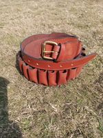 Leather Cartridge Belt Full Grain Cowhide Thick Leather For 12 Gauge 25 Cartridg