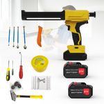 Electric Caulking Gun 21V Silicone Sealant Applicator 2 Battery & Charger LED