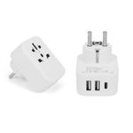 UK to EU Travel Adapter, UK to European Plug Adapter With 3 USB