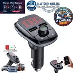 Car Charger Bluetooth 5.0 Wireless FM Transmitter MP3 Player USB Fast Adapter QC