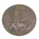 WW1 Bronze Death Penny or Plaque 'Alfred Allard' Antique c1915