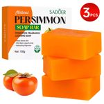 3Pcs Persimmon Soap Bar for Old People Smell,Natural Body Odor Control Bar Soap