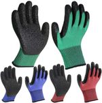 3 Pairs Gardening Gloves Ultra-Grip Work Gloves Non-Slip Latex Coated Colourful